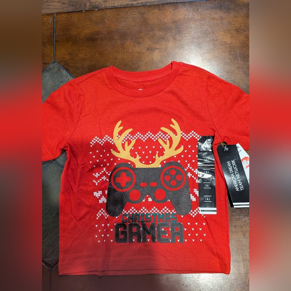 Red Christmas Gamer Kids T-Shirt